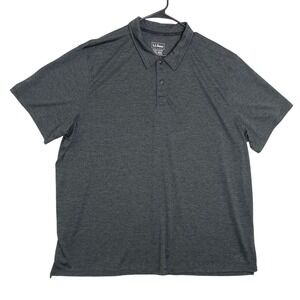 LL Bean Mens XXL Gray Performance Lightweight Polyester Polo Slightly Fitted